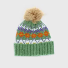 04792 - Carla Bobble Hat - Green - Forever England