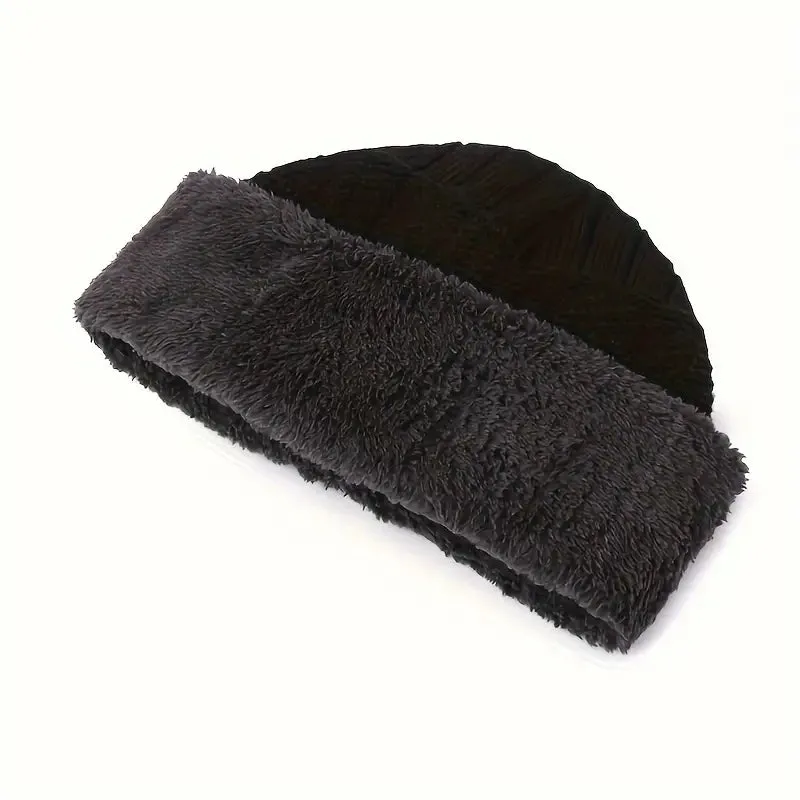 3-Piece Set: Infinity Scarf Autumn Winter, Thickened Warm Knit Beanie and Touchscreen Gloves Neck Gaiter