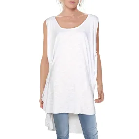 Becca Womens Faux Wrap Scoop Neck Poncho Top