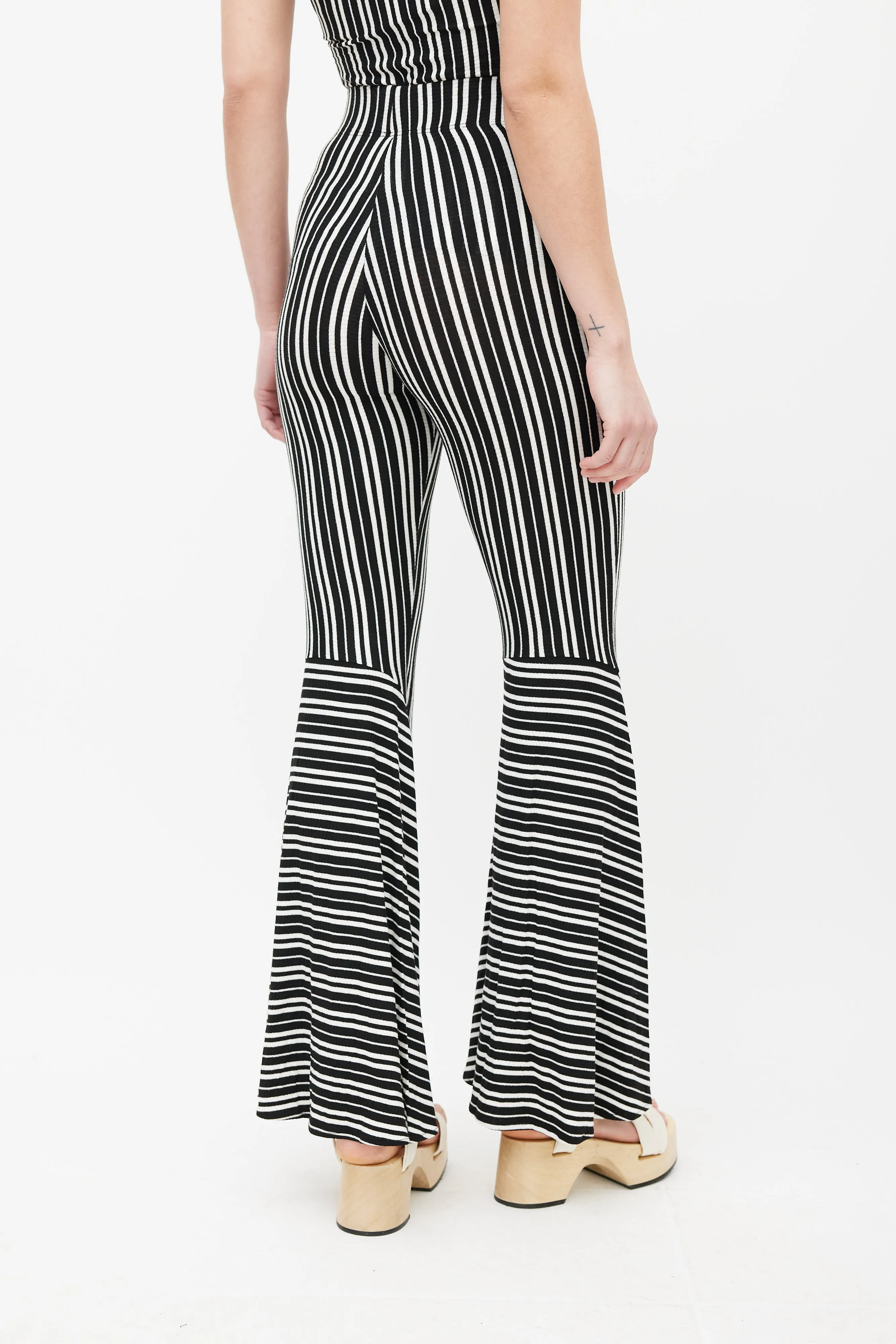 Black & White Lamos Stripe Flared Pant