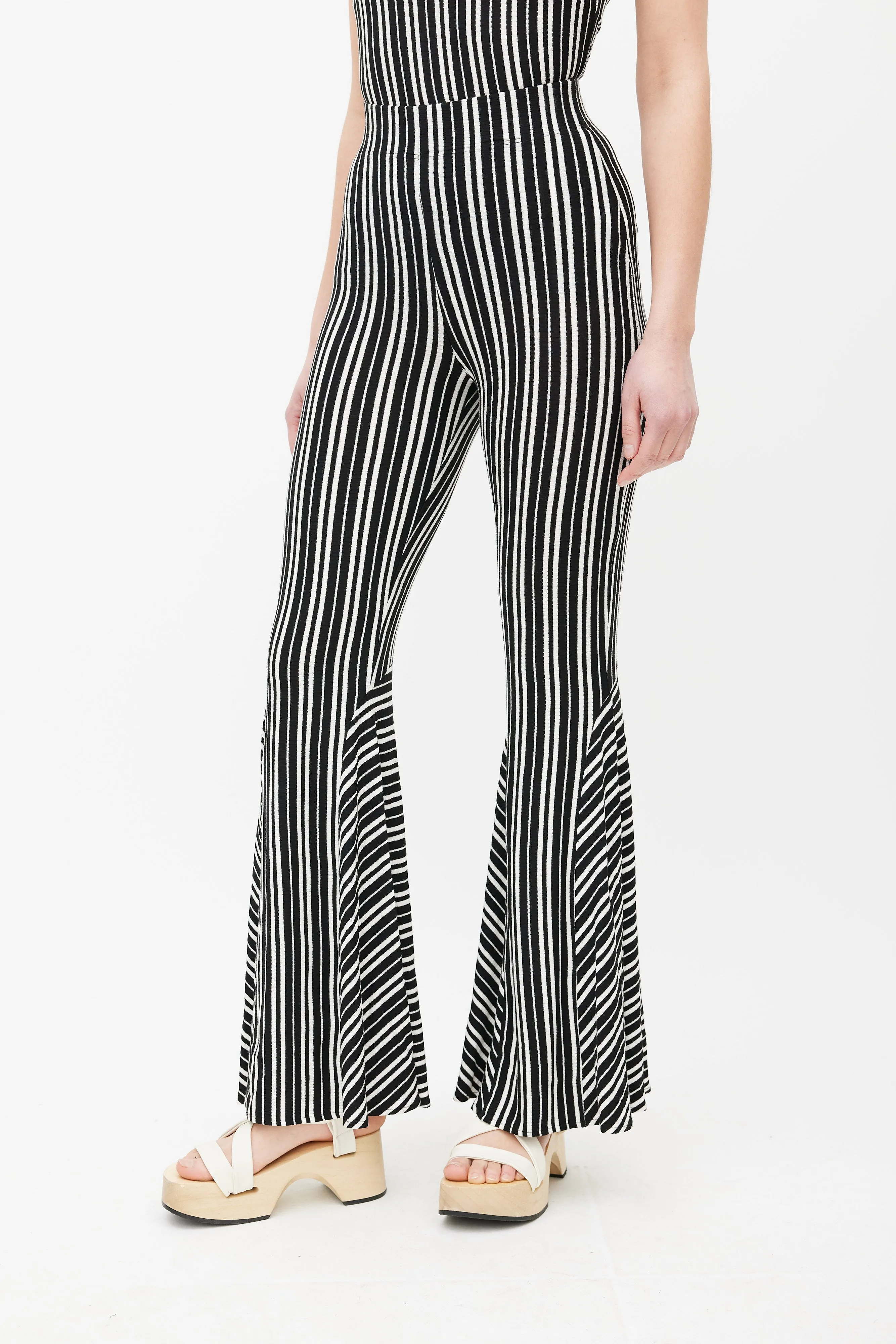 Black & White Lamos Stripe Flared Pant
