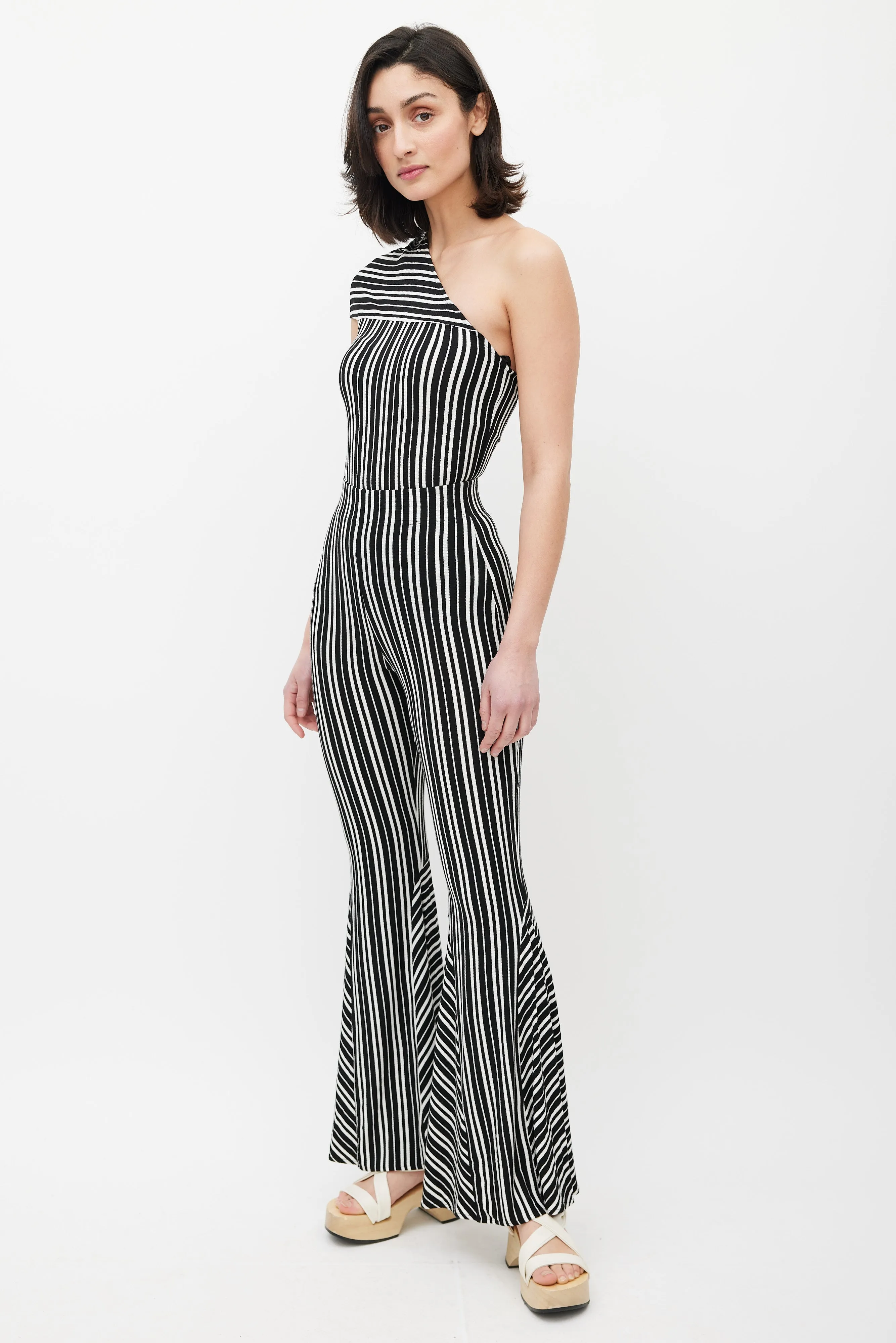 Black & White Lamos Stripe Flared Pant