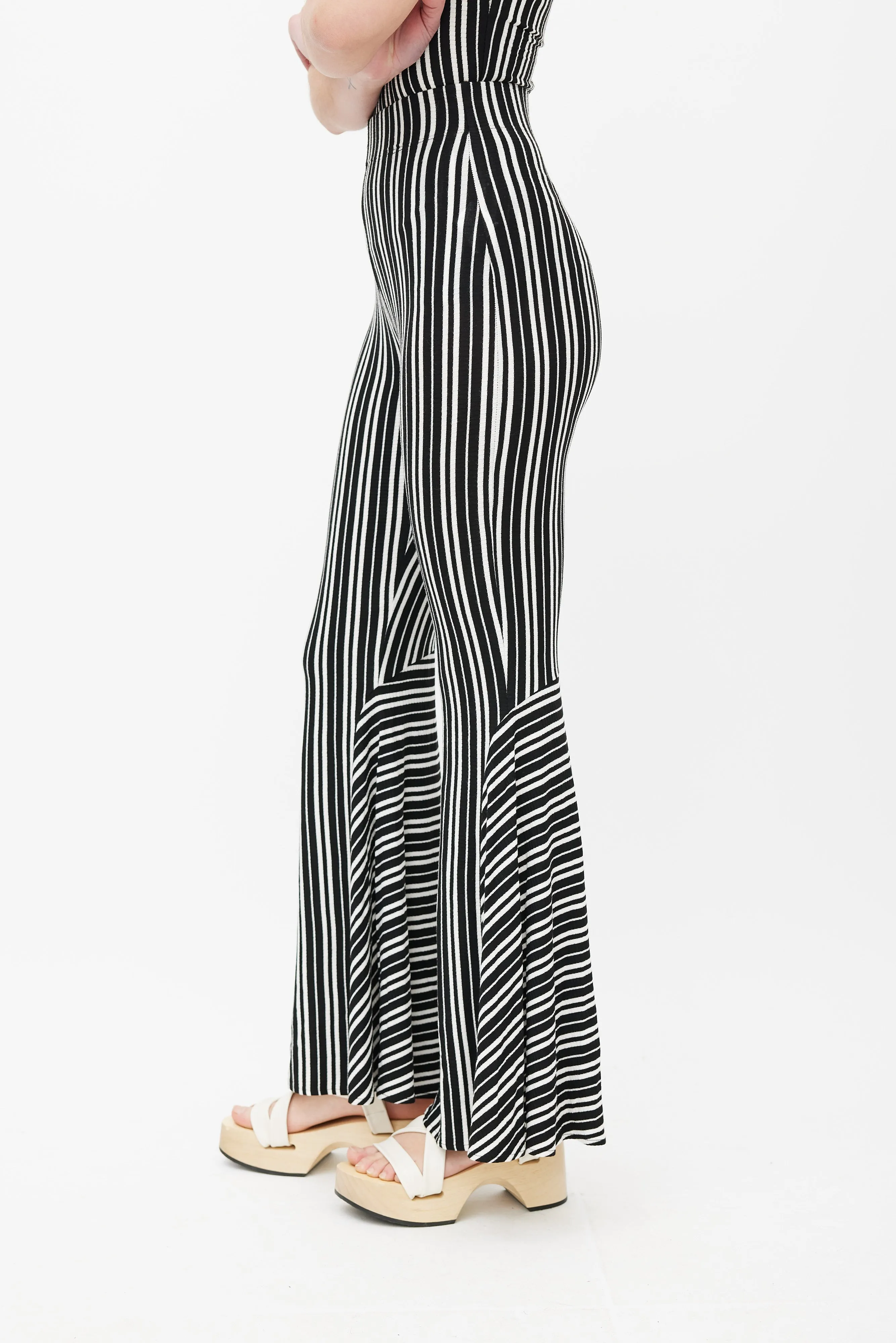 Black & White Lamos Stripe Flared Pant