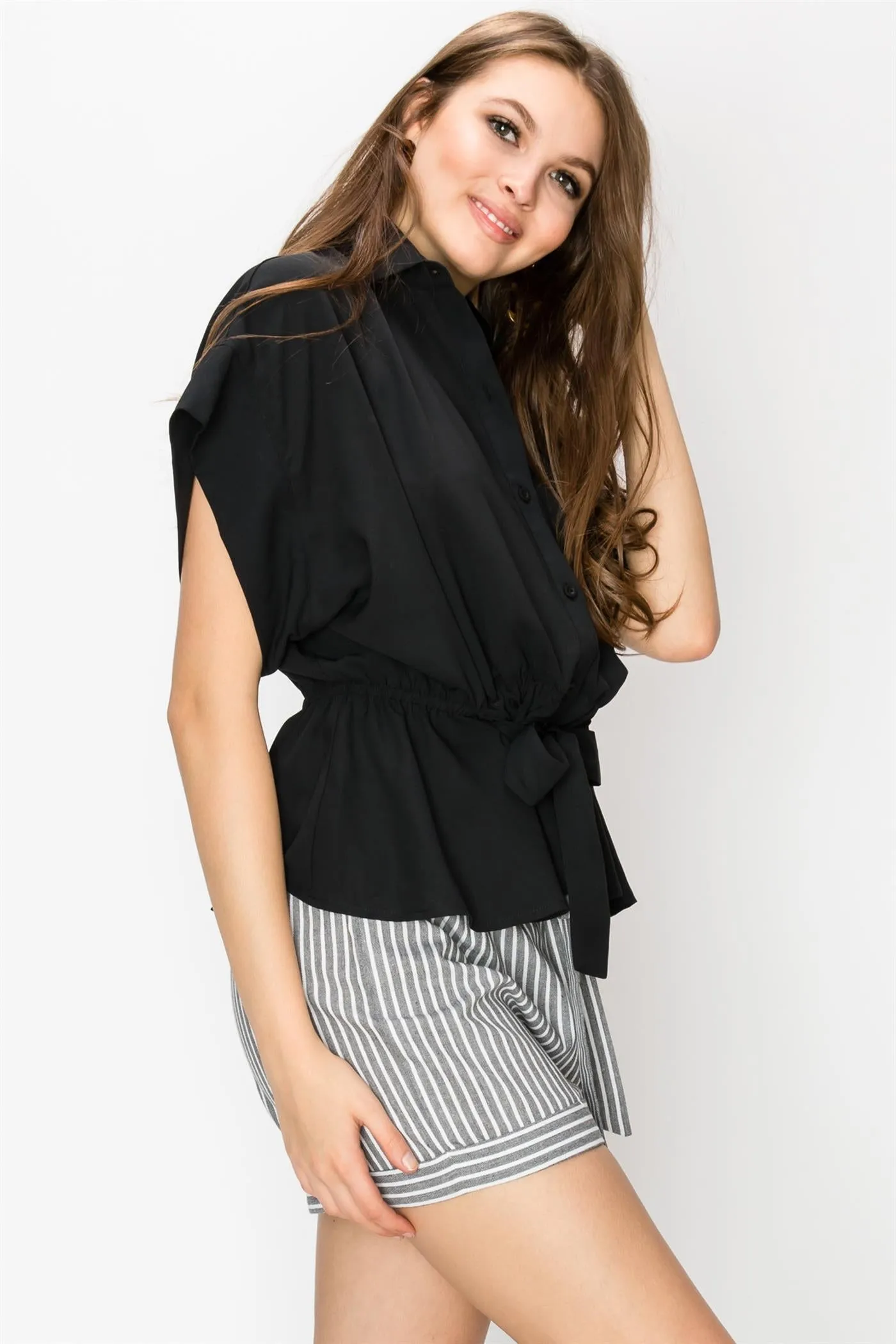 Button Down Poncho Shirt