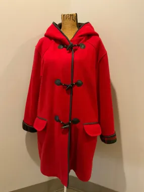 Club Manteau Red Wool Blend Duffle Coat