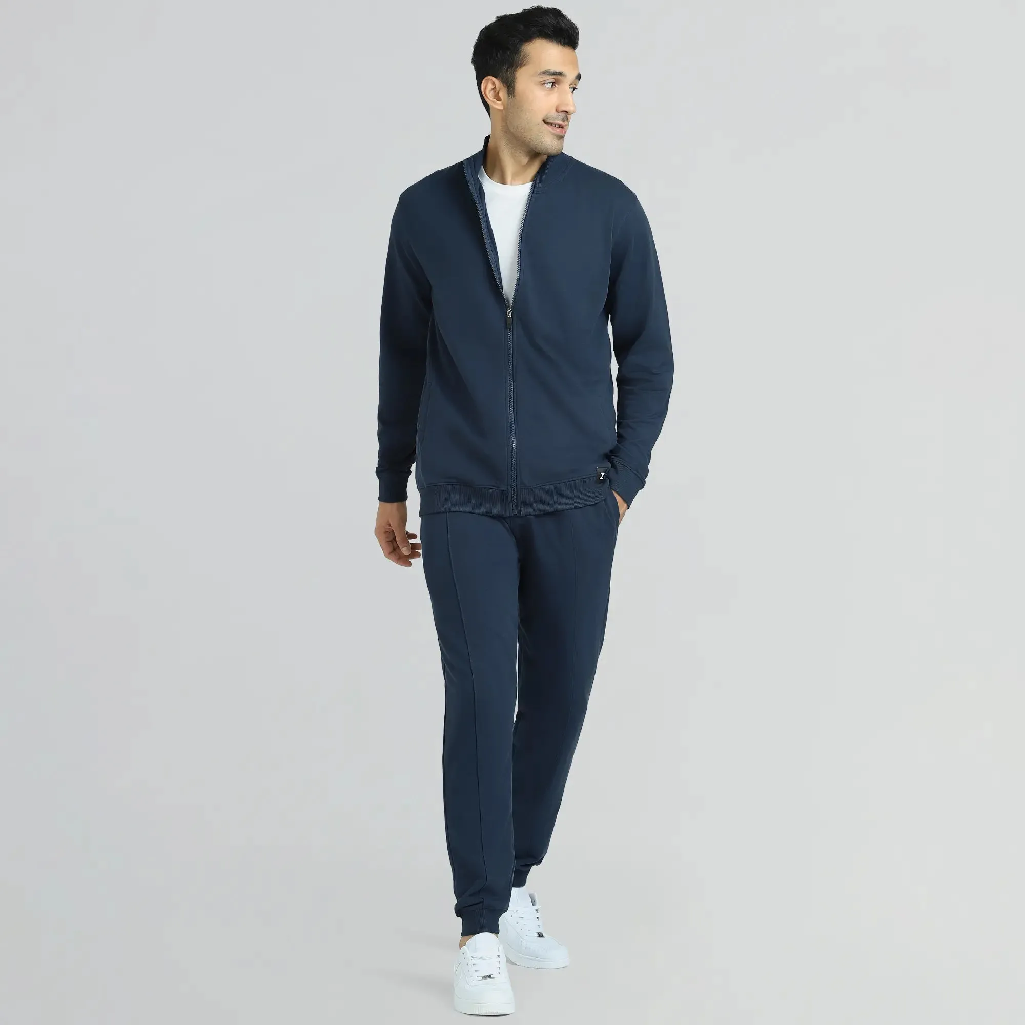 Cruze French Terry Cotton Zip Ups Opal Blue