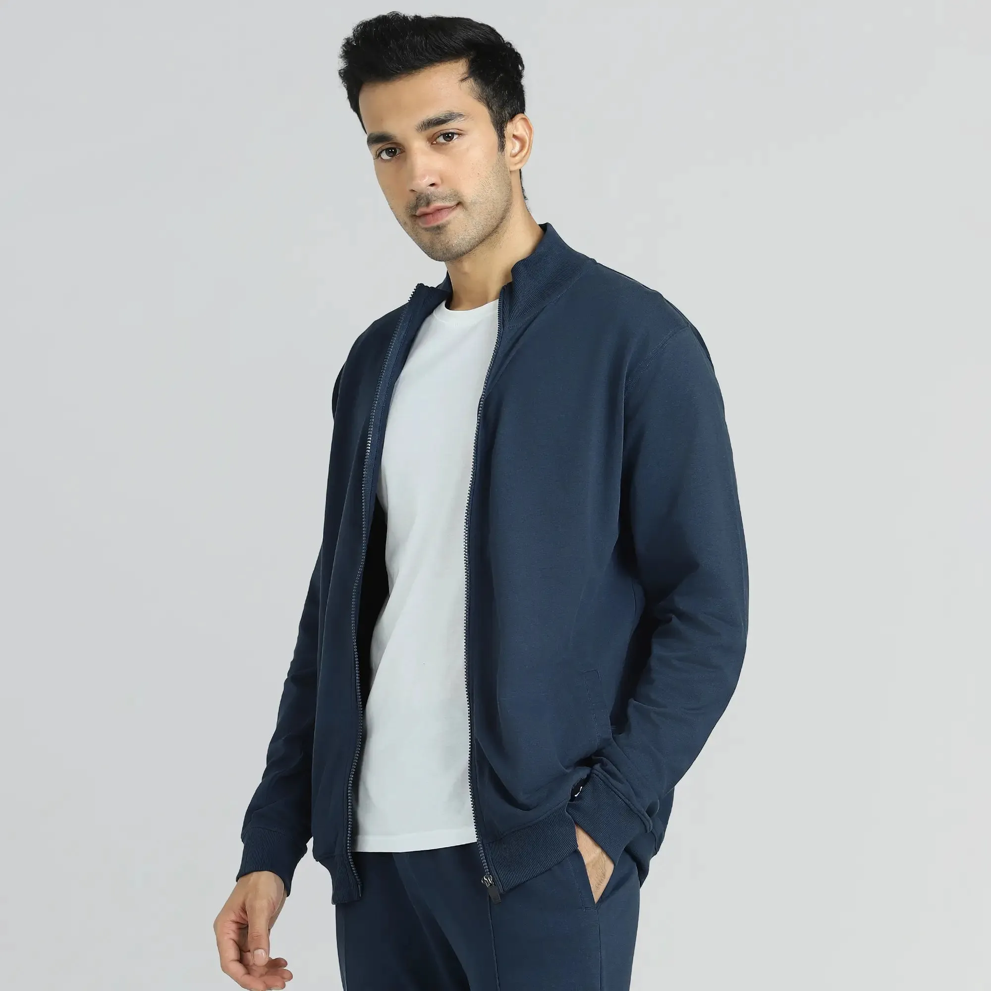 Cruze French Terry Cotton Zip Ups Opal Blue