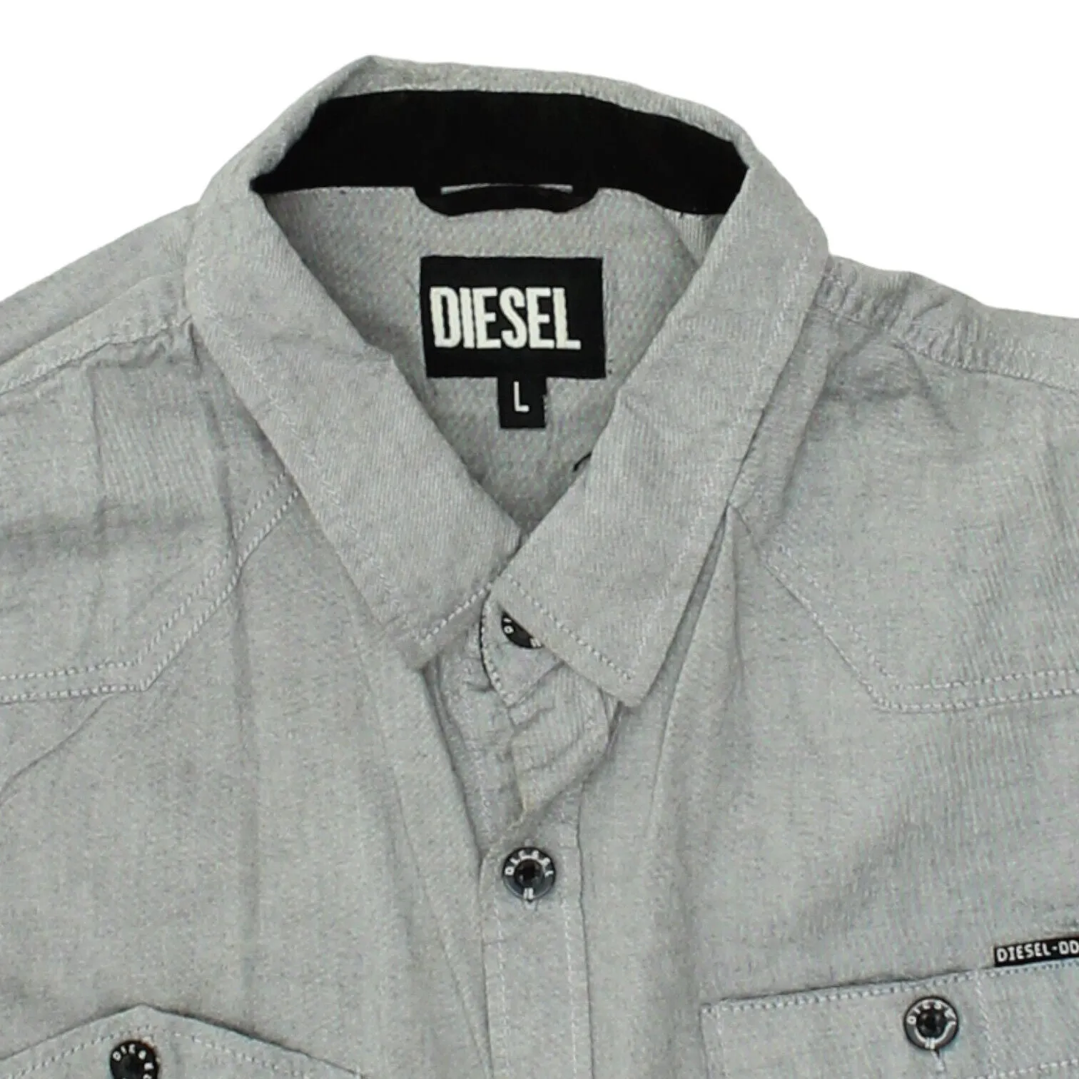 Diesel Mens Grey Button Up Shirt | Vintage High End Casual Designer VTG