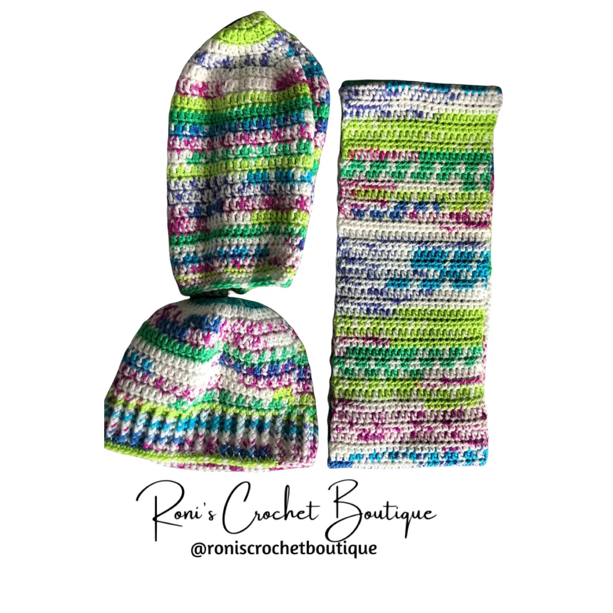 Garden Party Beanies and Scarf Set