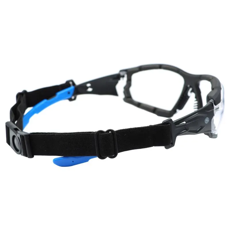 General Electric 05 Series Anti-Fog Impact-Resistant Safety Glasses Clear Lens Black/Blue Frame 1 pk