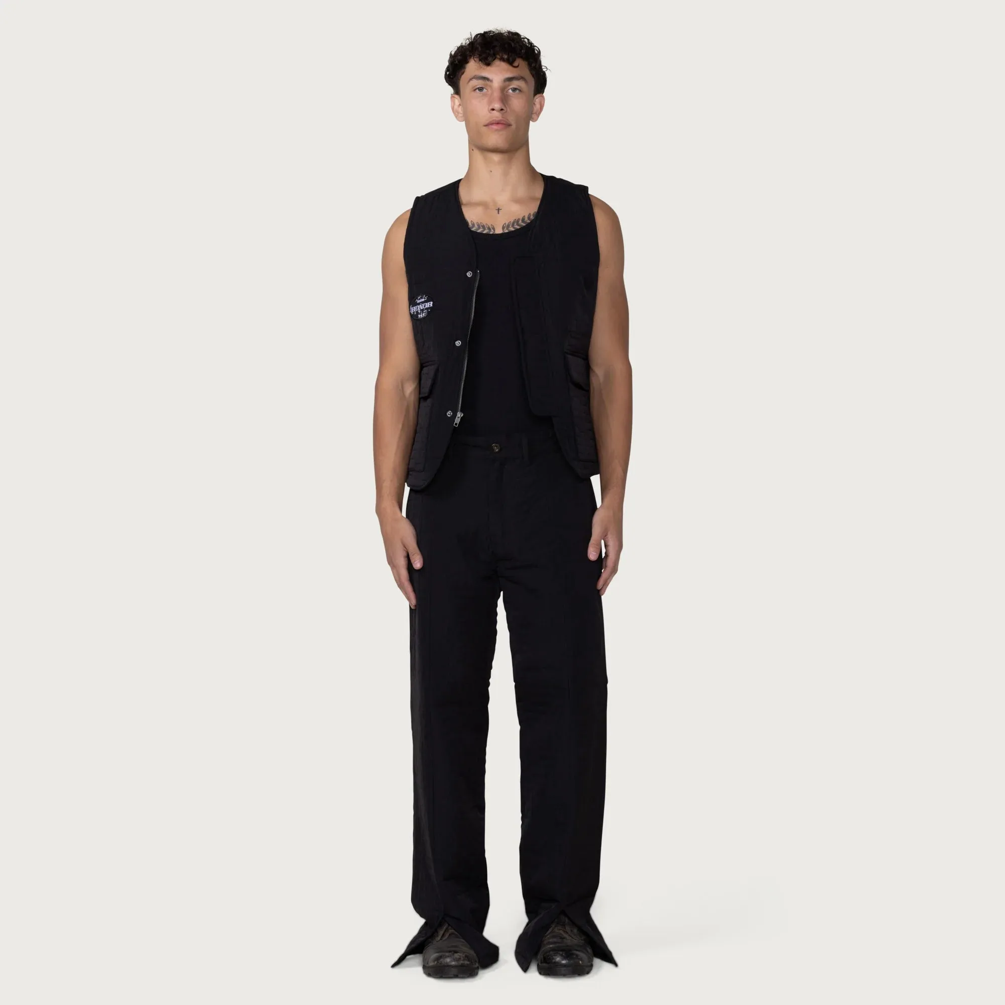 H Quilted Vest Black
