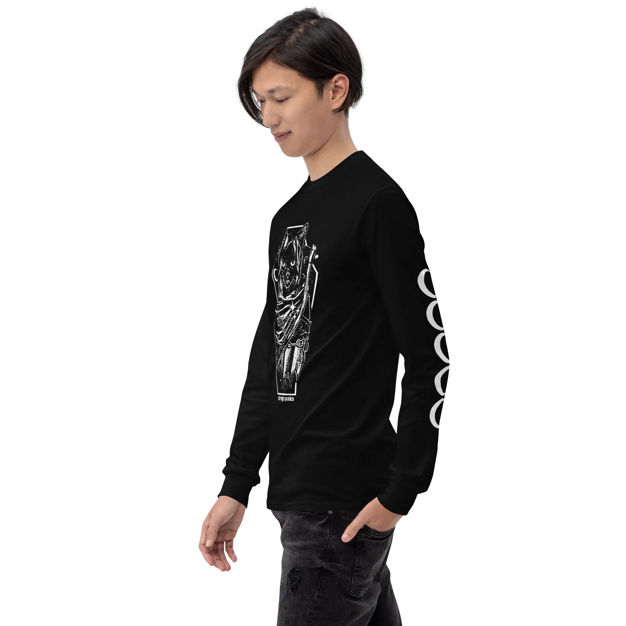 HALLOWEEN 2023: DON'T FUR THE REAPER (B/W) Unisex Long Sleeve Shirt