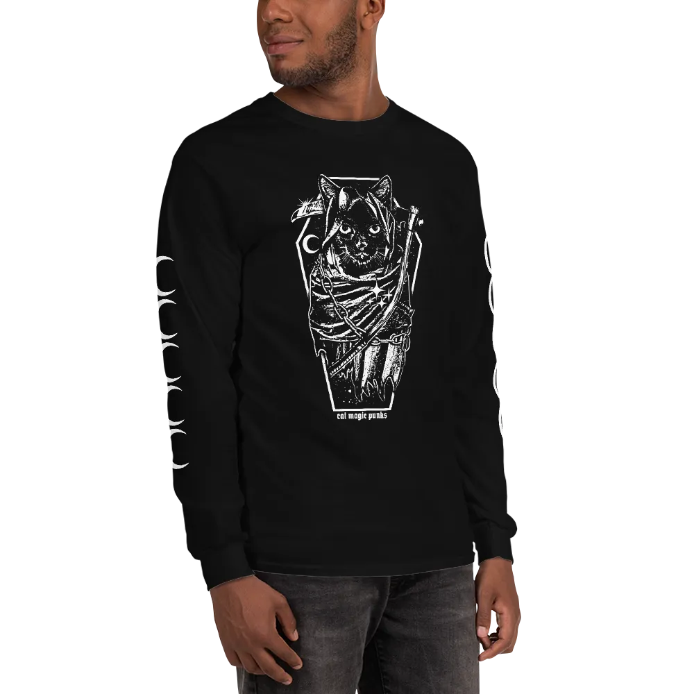 HALLOWEEN 2023: DON'T FUR THE REAPER (B/W) Unisex Long Sleeve Shirt