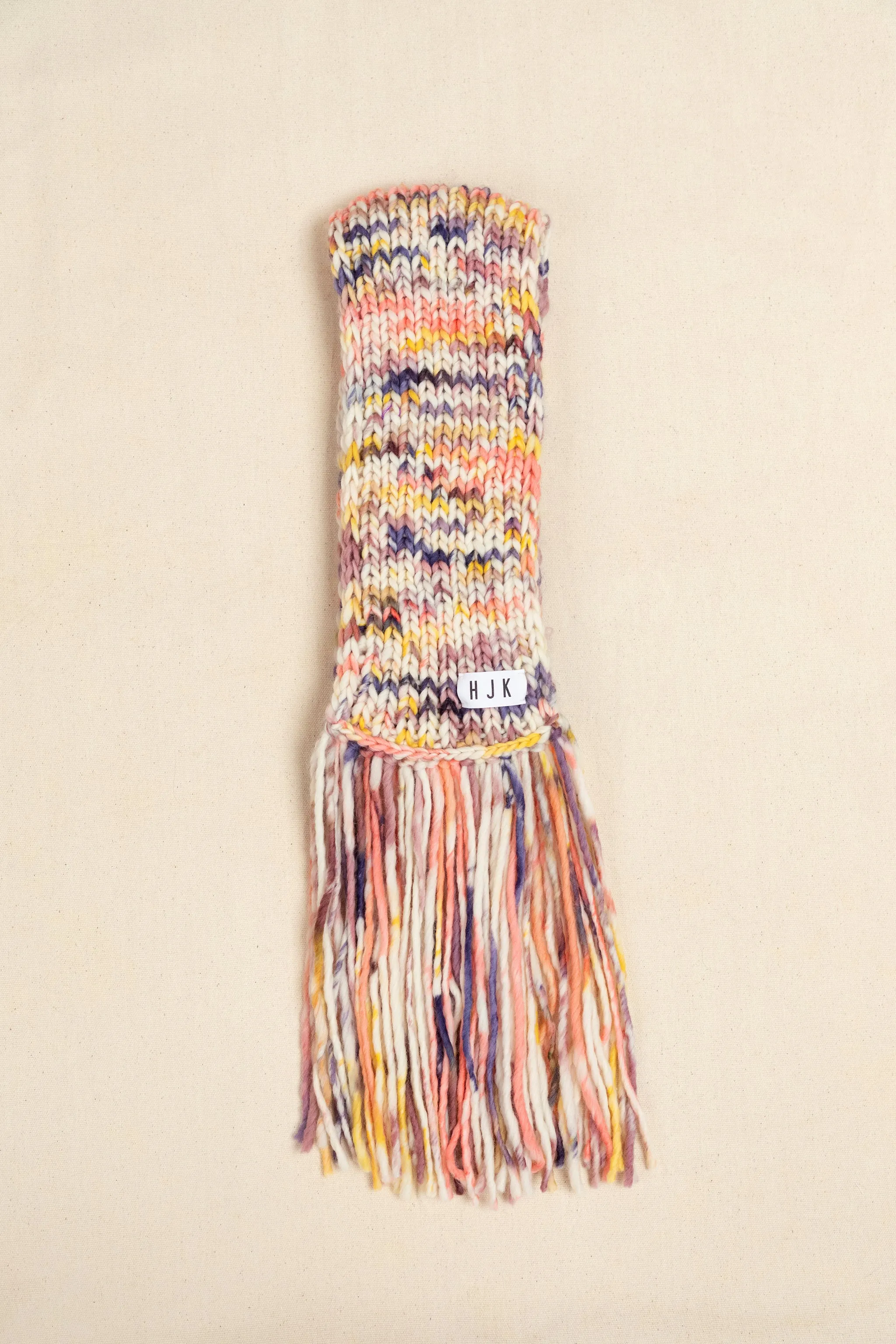 Hand-Painted Scarf with Tassels