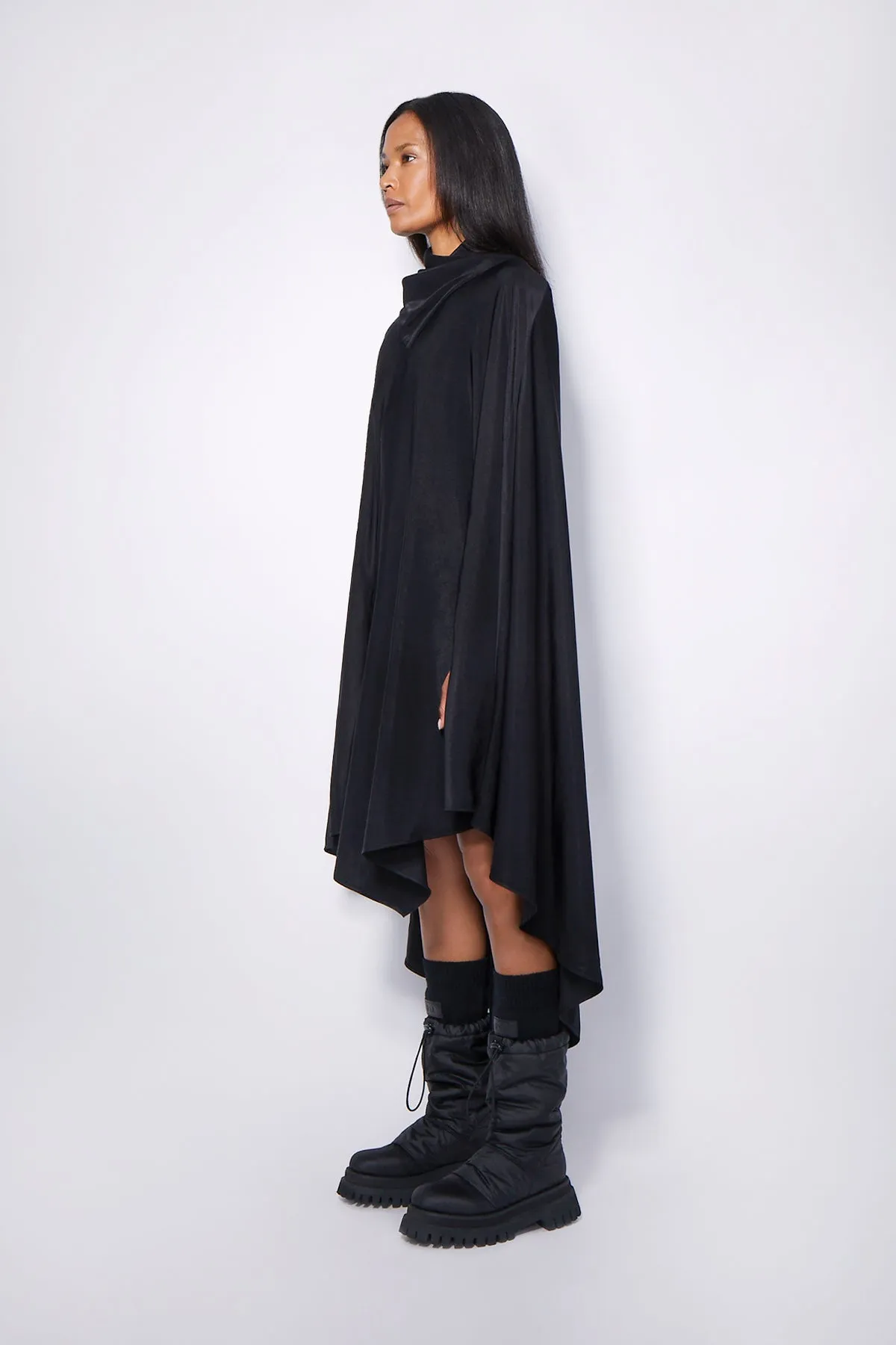 JUDE PONCHO DRESS | BLACK