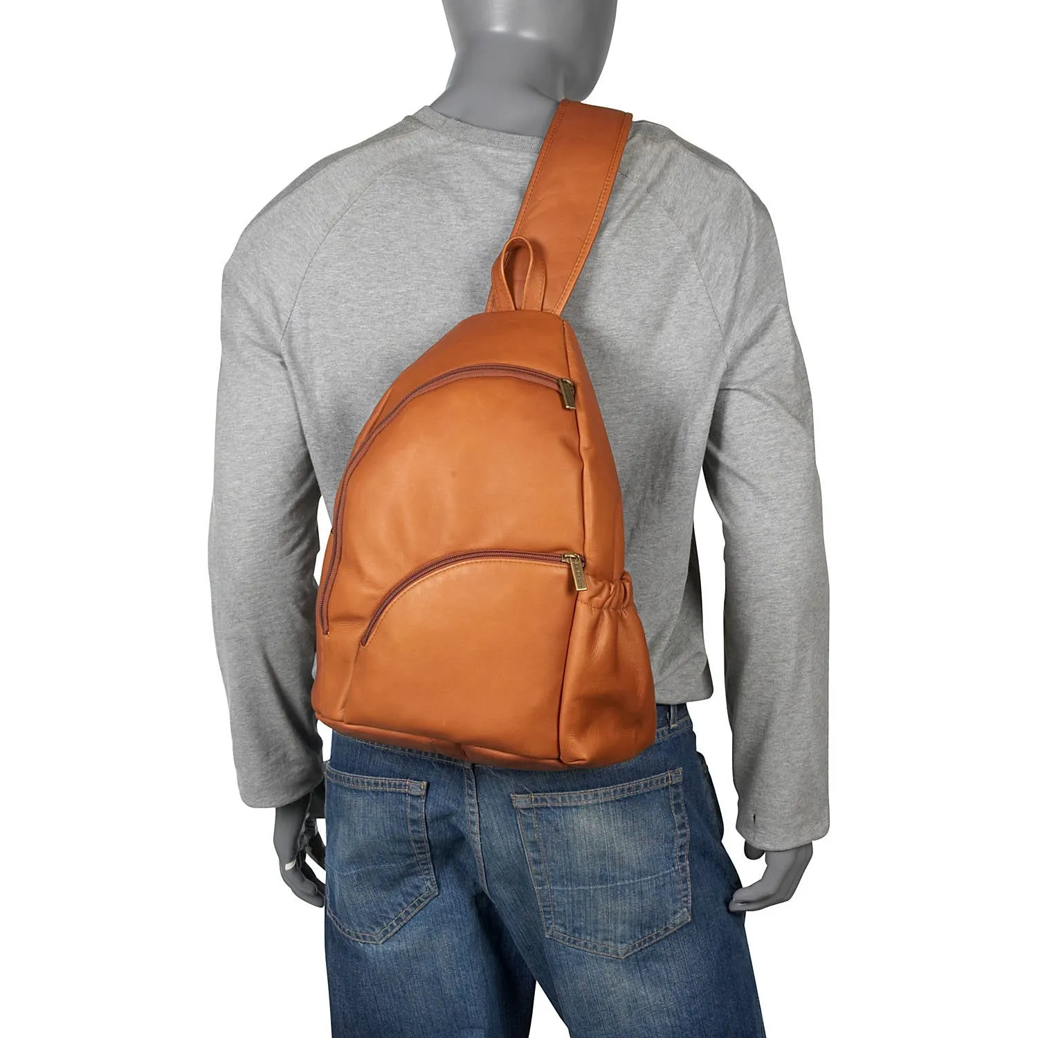 Le Donne Leather Two Zip Sling Pack