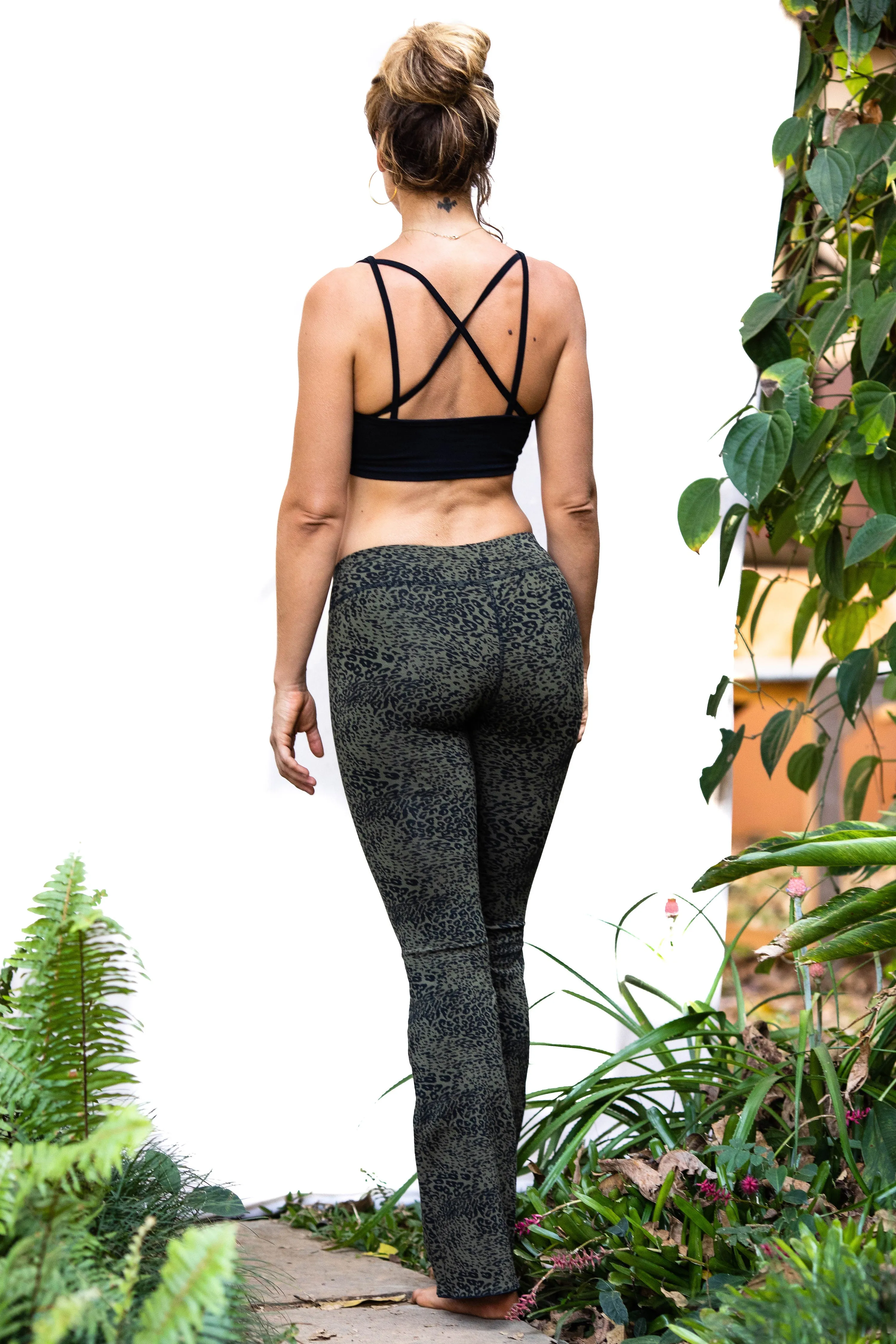 Leopard Flares - Olive Black