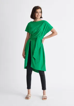 Long Waist Tie Cotton Top