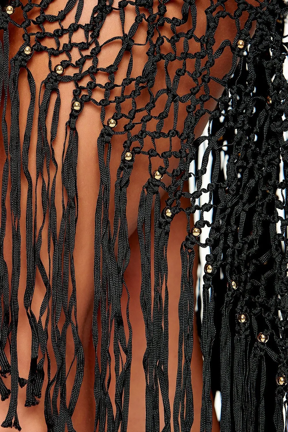 MACRAME THROW OVER PONCHO FRIEND IN FLORA