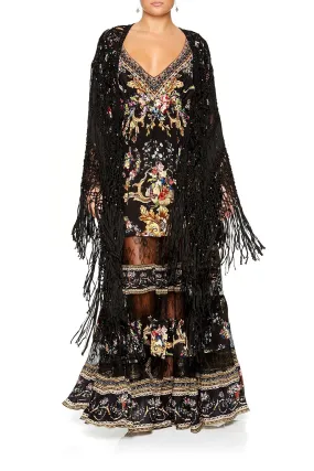 MACRAME THROW OVER PONCHO FRIEND IN FLORA