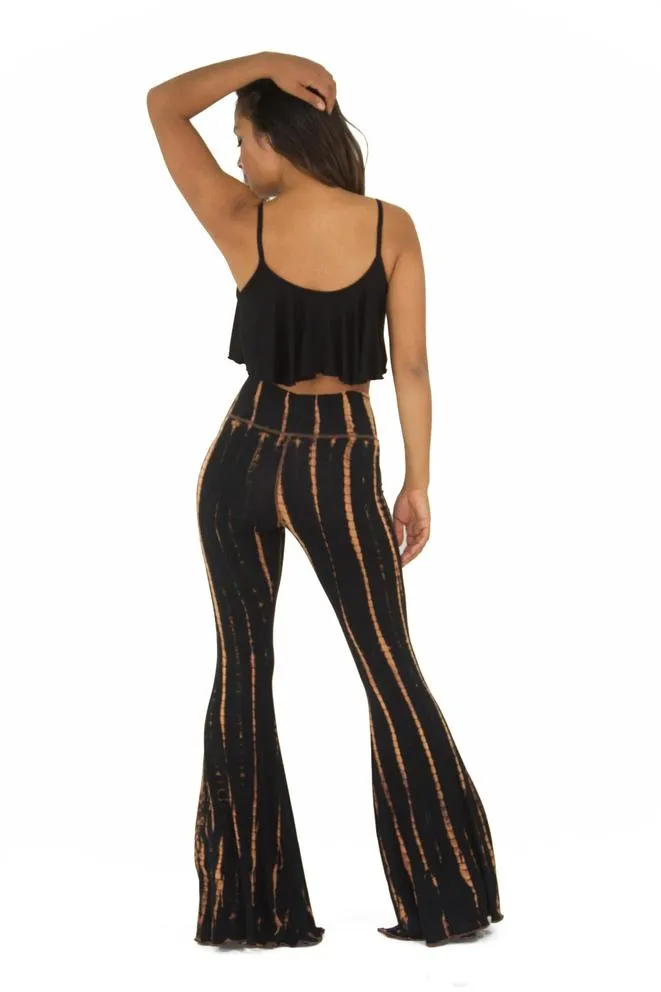 Mango pant tie dye black/peach
