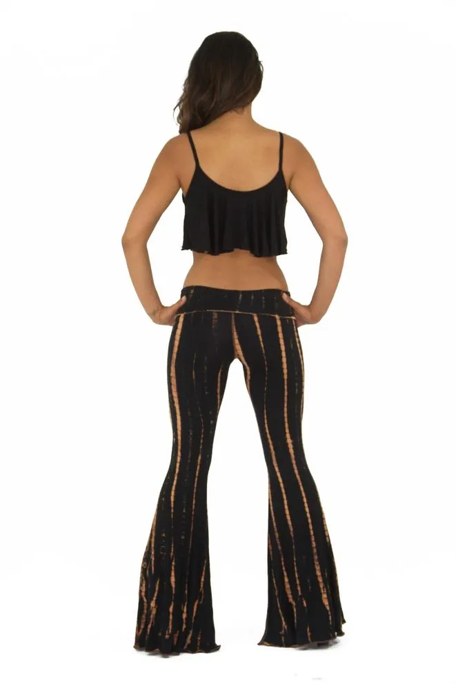 Mango pant tie dye black/peach