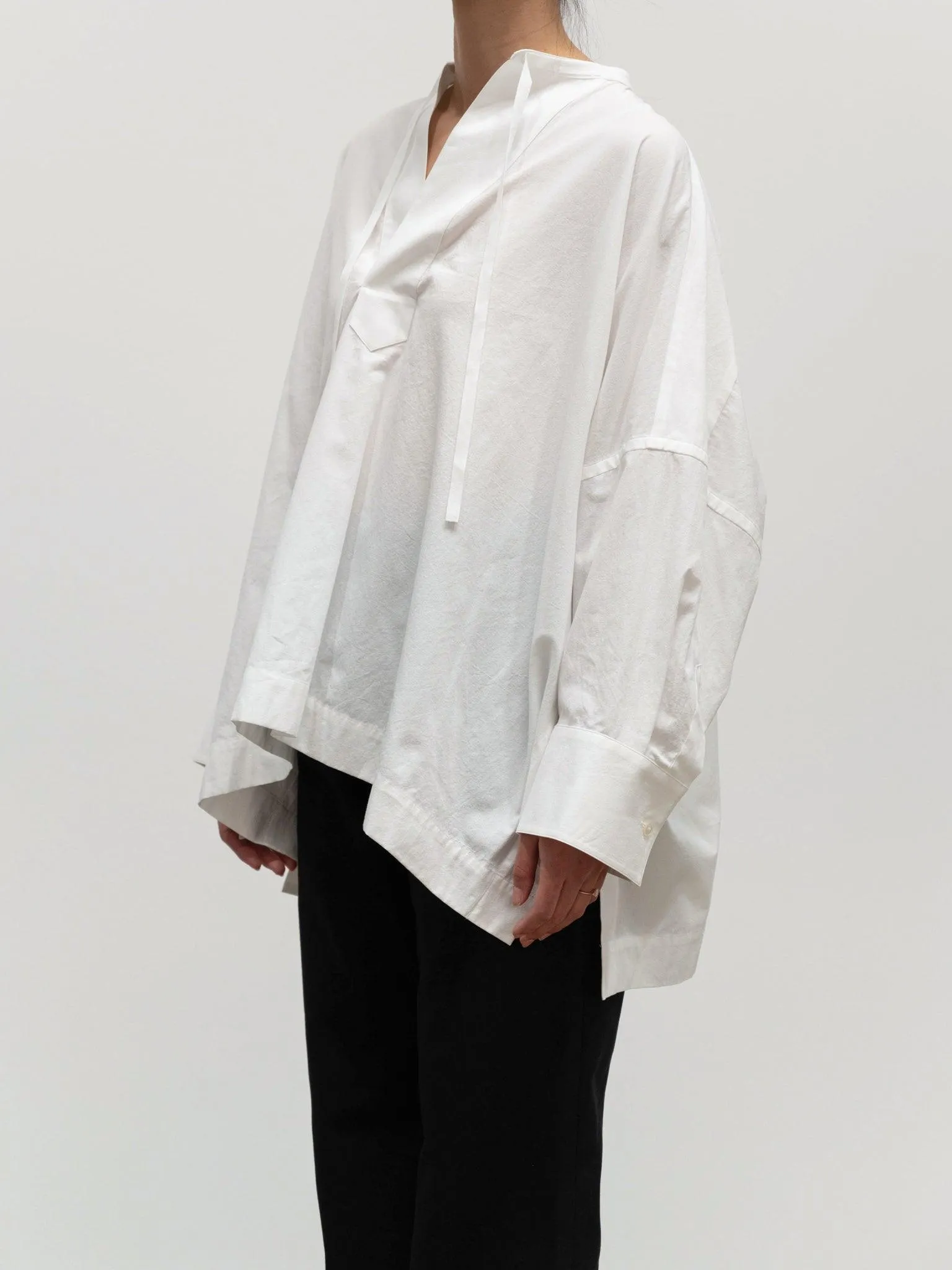 Organic Cotton Poncho Shirt - White