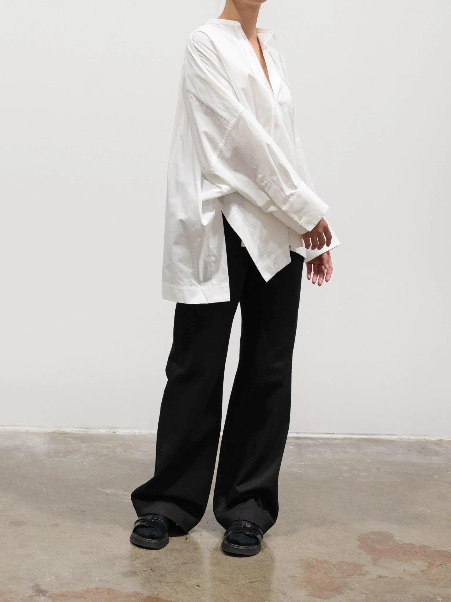 Organic Cotton Poncho Shirt - White