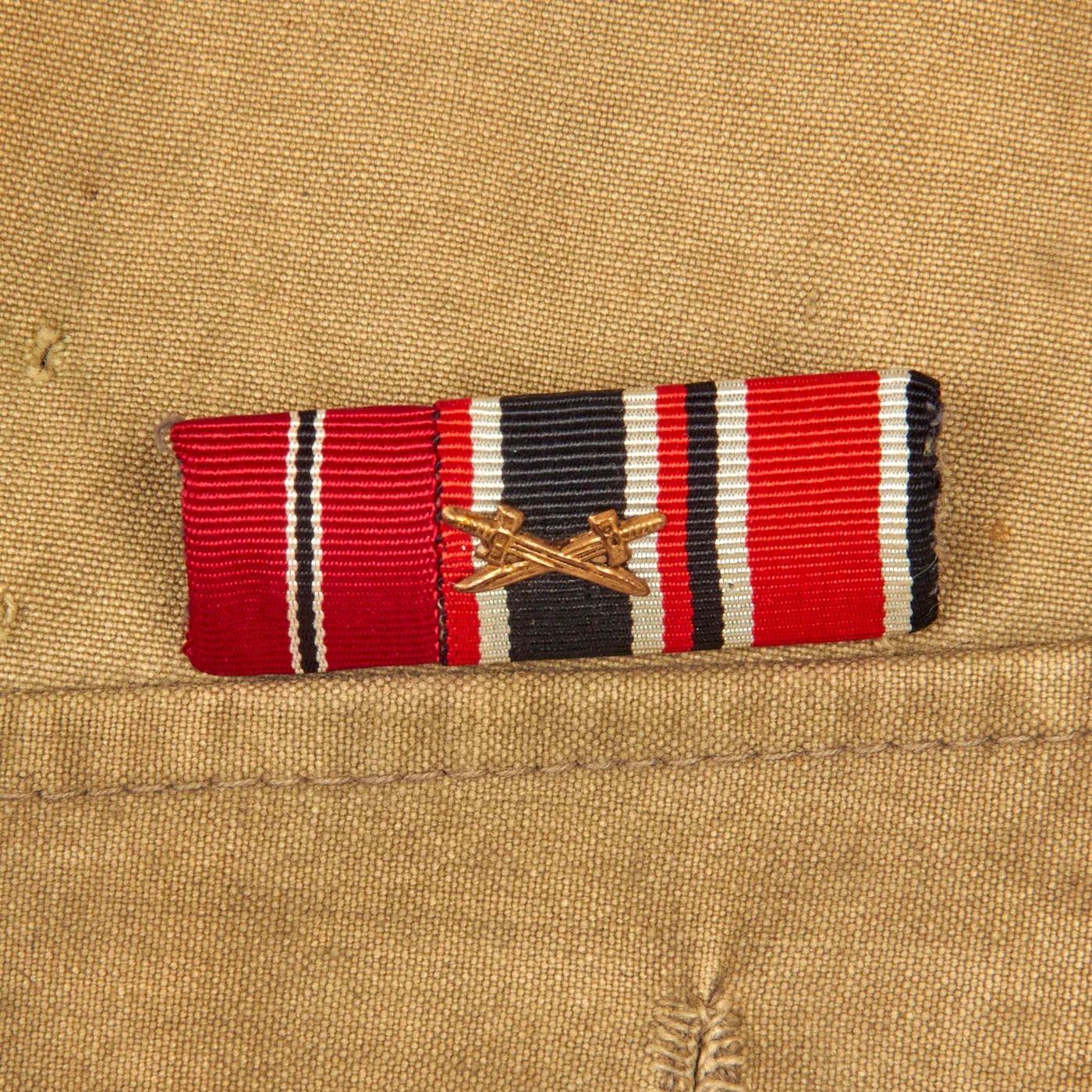 Original German WWII Heer Army Pioneer Feldwebel NCO Summer Weight Tunic with Krim Shield and Ribbon Bar
