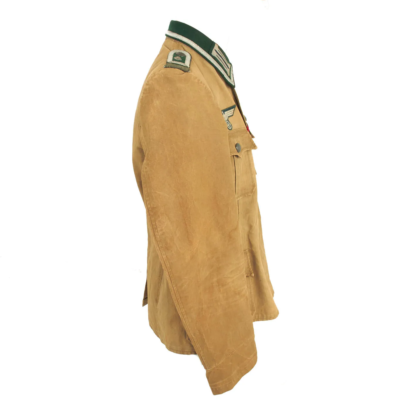 Original German WWII Heer Army Pioneer Feldwebel NCO Summer Weight Tunic with Krim Shield and Ribbon Bar