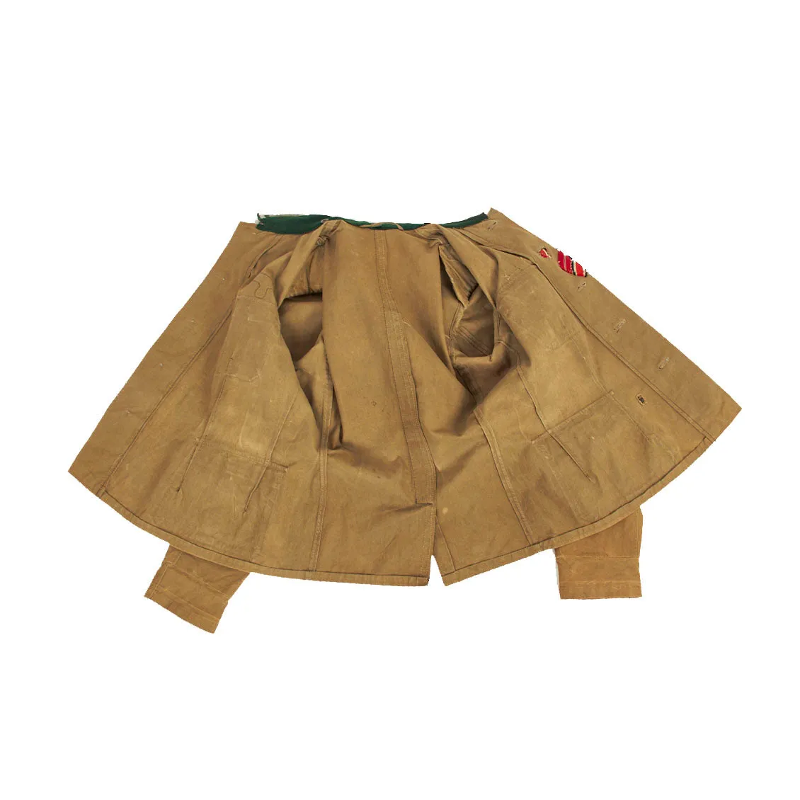 Original German WWII Heer Army Pioneer Feldwebel NCO Summer Weight Tunic with Krim Shield and Ribbon Bar