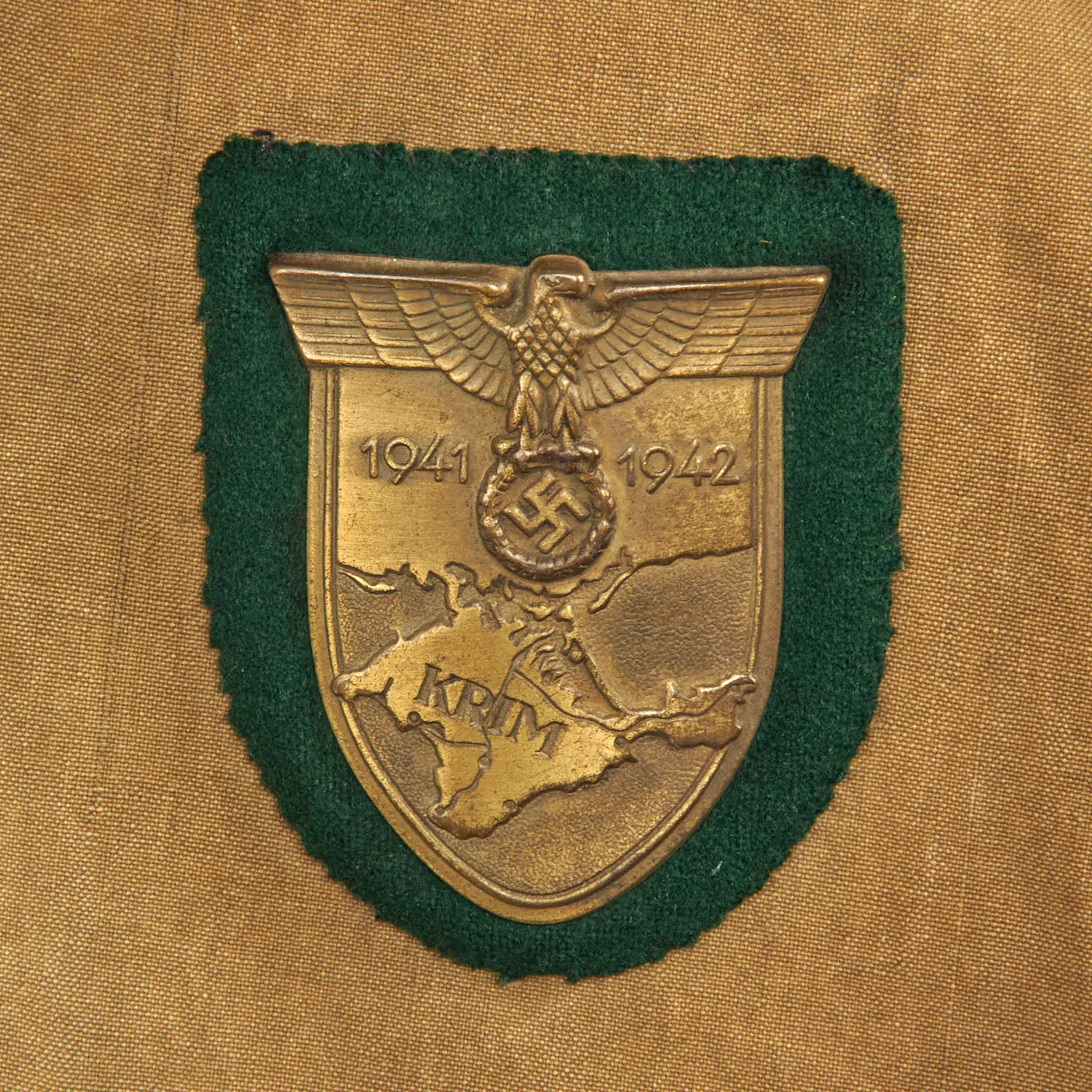Original German WWII Heer Army Pioneer Feldwebel NCO Summer Weight Tunic with Krim Shield and Ribbon Bar