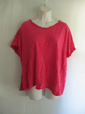 PILCRO PASSION ANTHROPOLOGIE Oversize Tee 100% Cotton T-Shirt Top XL Beach PINK