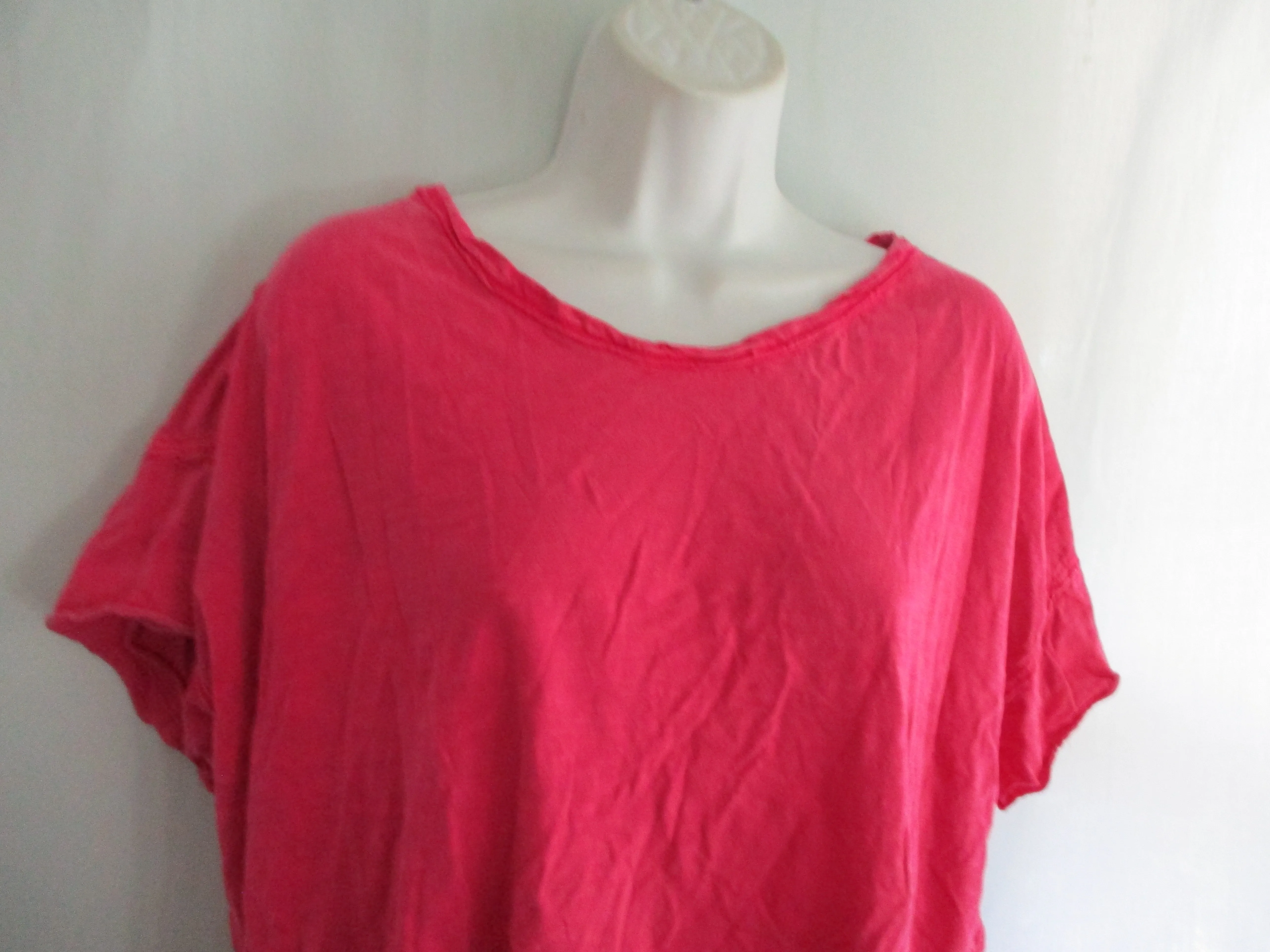 PILCRO PASSION ANTHROPOLOGIE Oversize Tee 100% Cotton T-Shirt Top XL Beach PINK