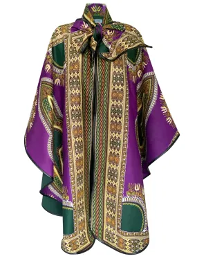 Purple Dashiki Poncho Capes