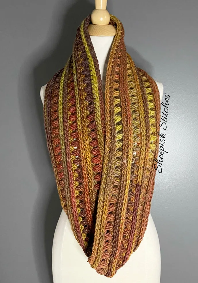 Smokey Mountain Infinity Scarf Crochet Pattern by Sheepish Stitches