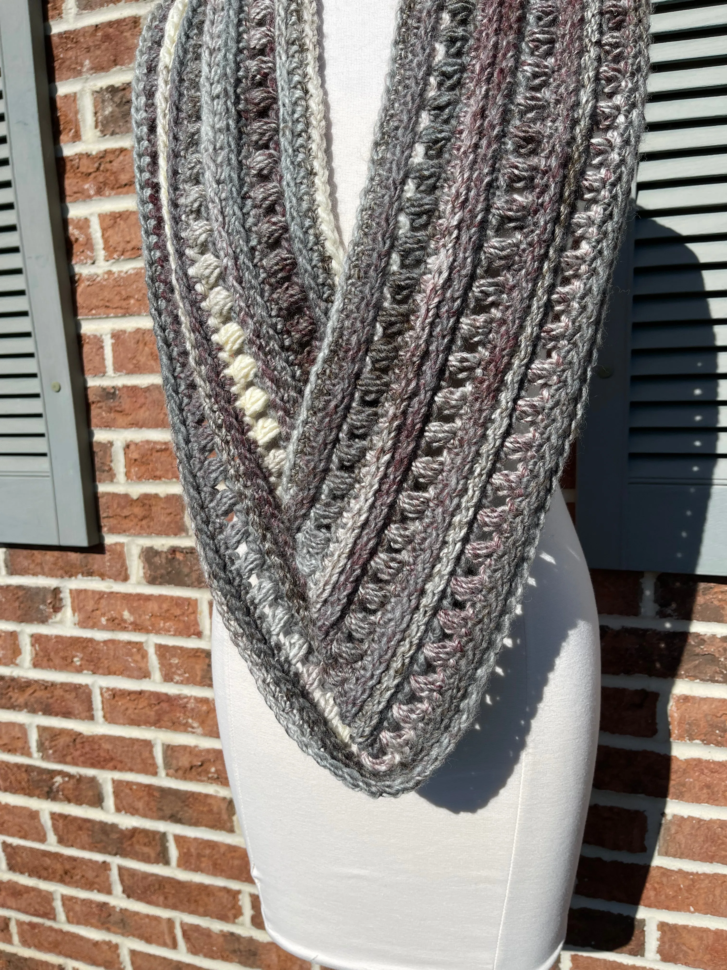 Smokey Mountain Infinity Scarf Crochet Pattern by Sheepish Stitches
