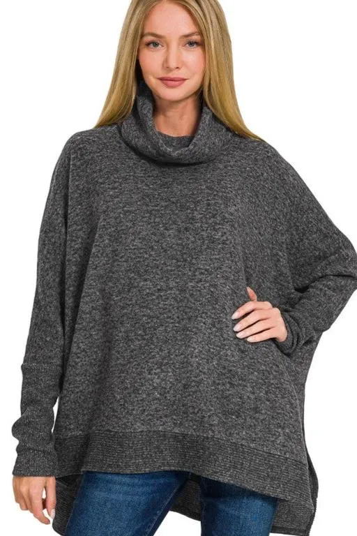 Soft Brushed Poncho Pullover - 5 Colors! - FINAL SALE
