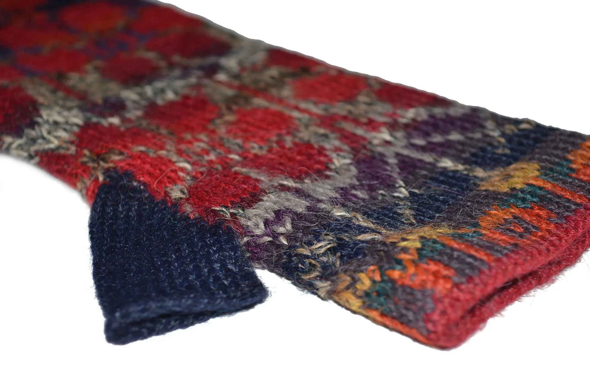Summer Red Women's Alpaca Hat and Fingerless Glove Set
