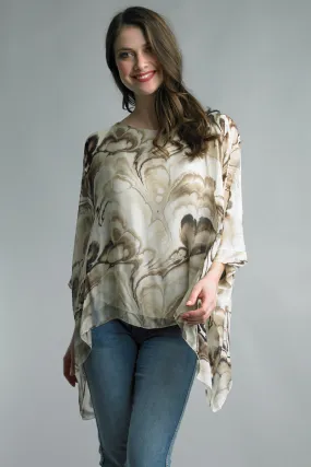 Tempo Paris Silk Poncho Beige