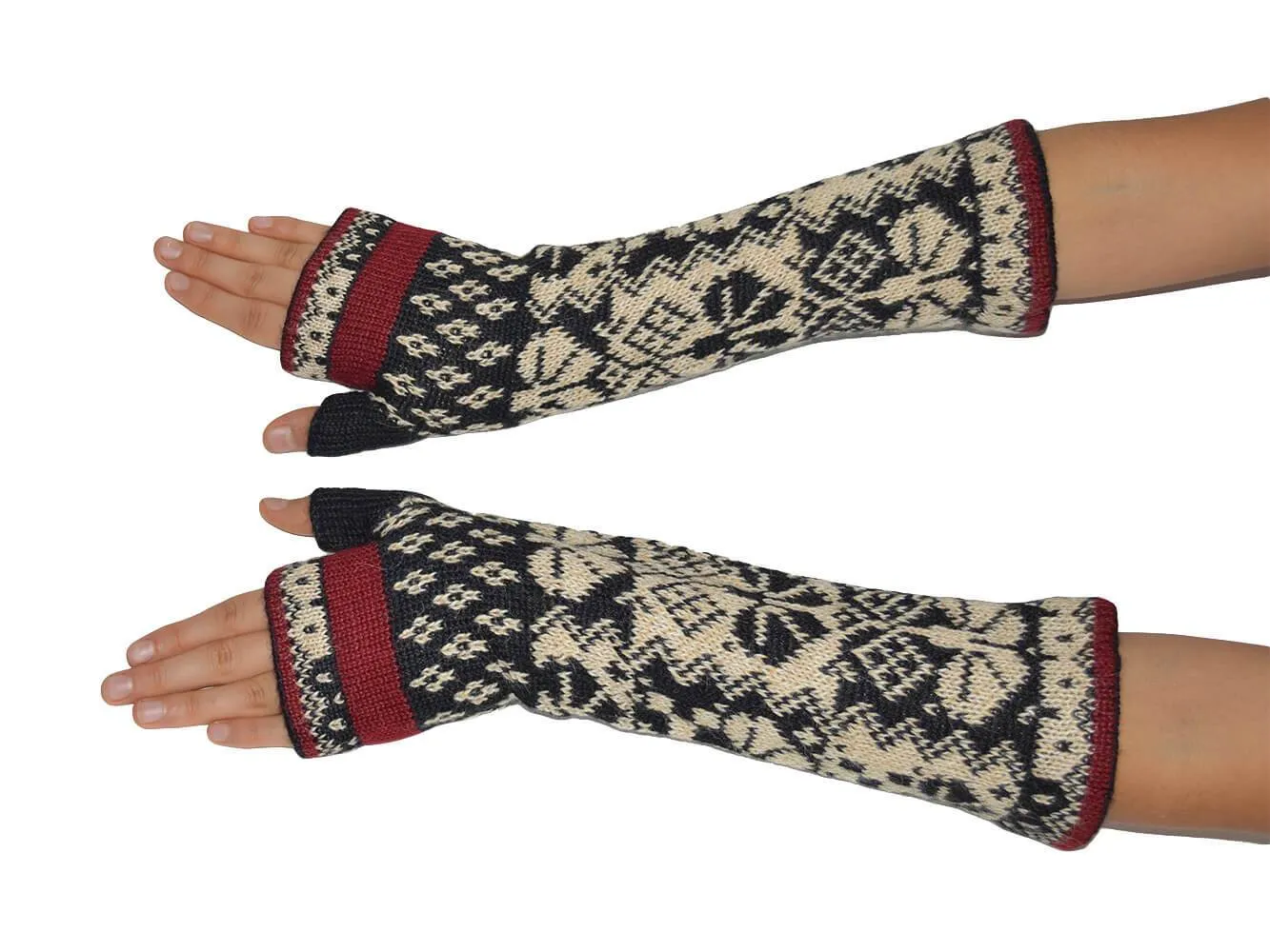 Verbier Women's Alpaca Hat and Fingerless Glove Set